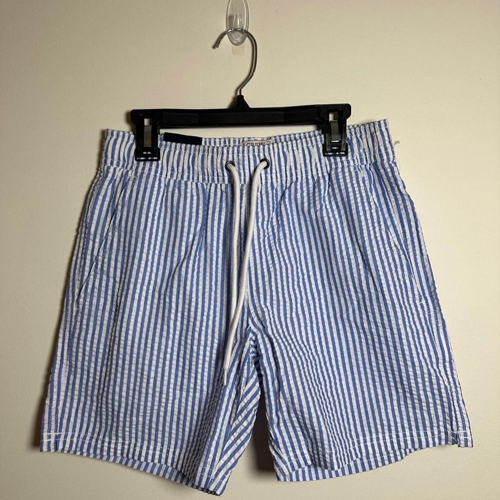 J.Crew Men’s Seersucker Swim Trunks NEW - XS (6” inseam)